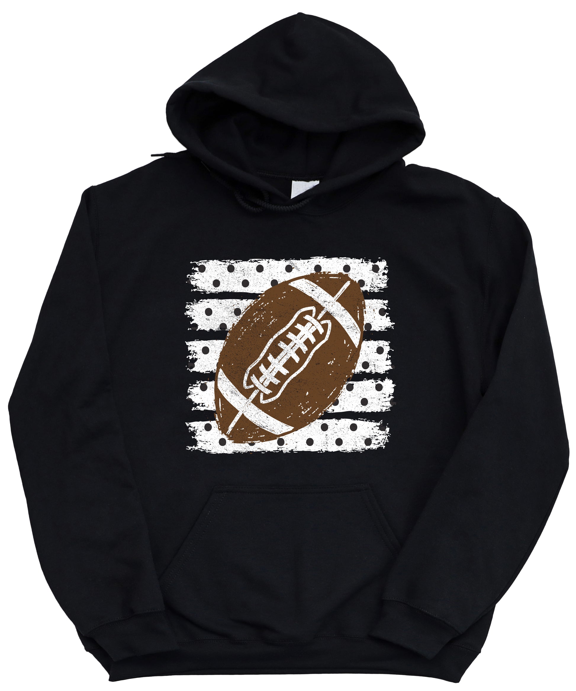 Football polka dot hoodie in Black, detail view