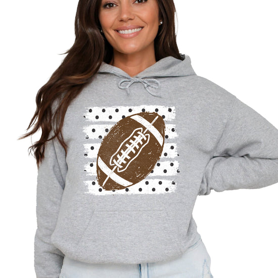 Football polka dot hoodie in Gray, front view