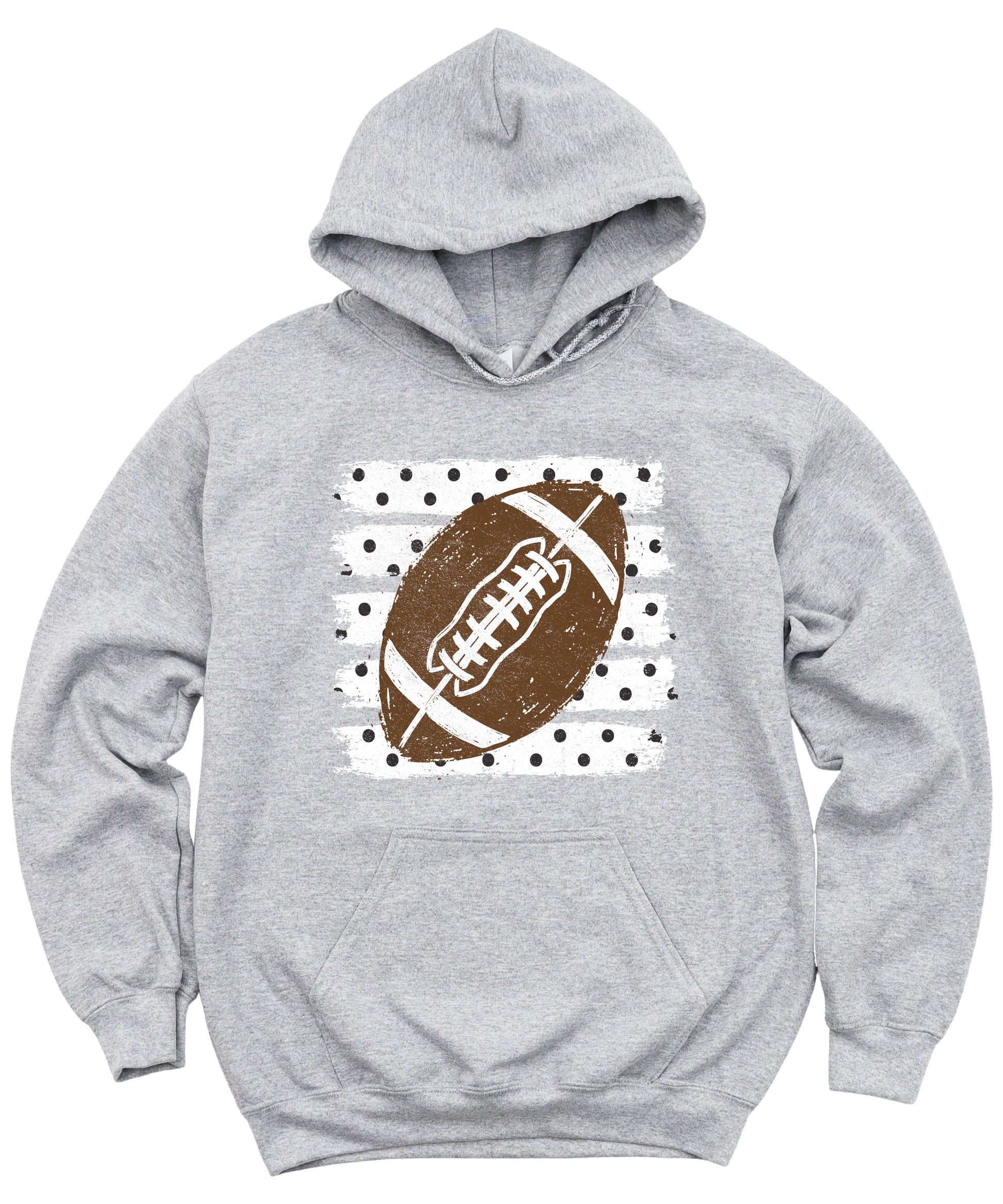 Football polka dot hoodie in Gray, detail view