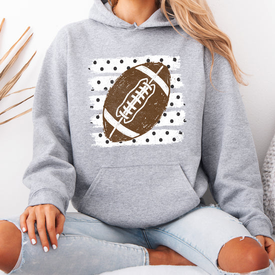 Football polka dot hoodie in Gray, styled view