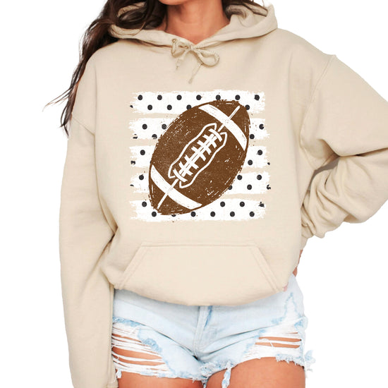 Football polka dot hoodie in Sand, front view