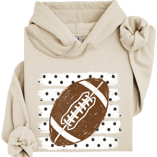Football polka dot hoodie in Sand, detail view
