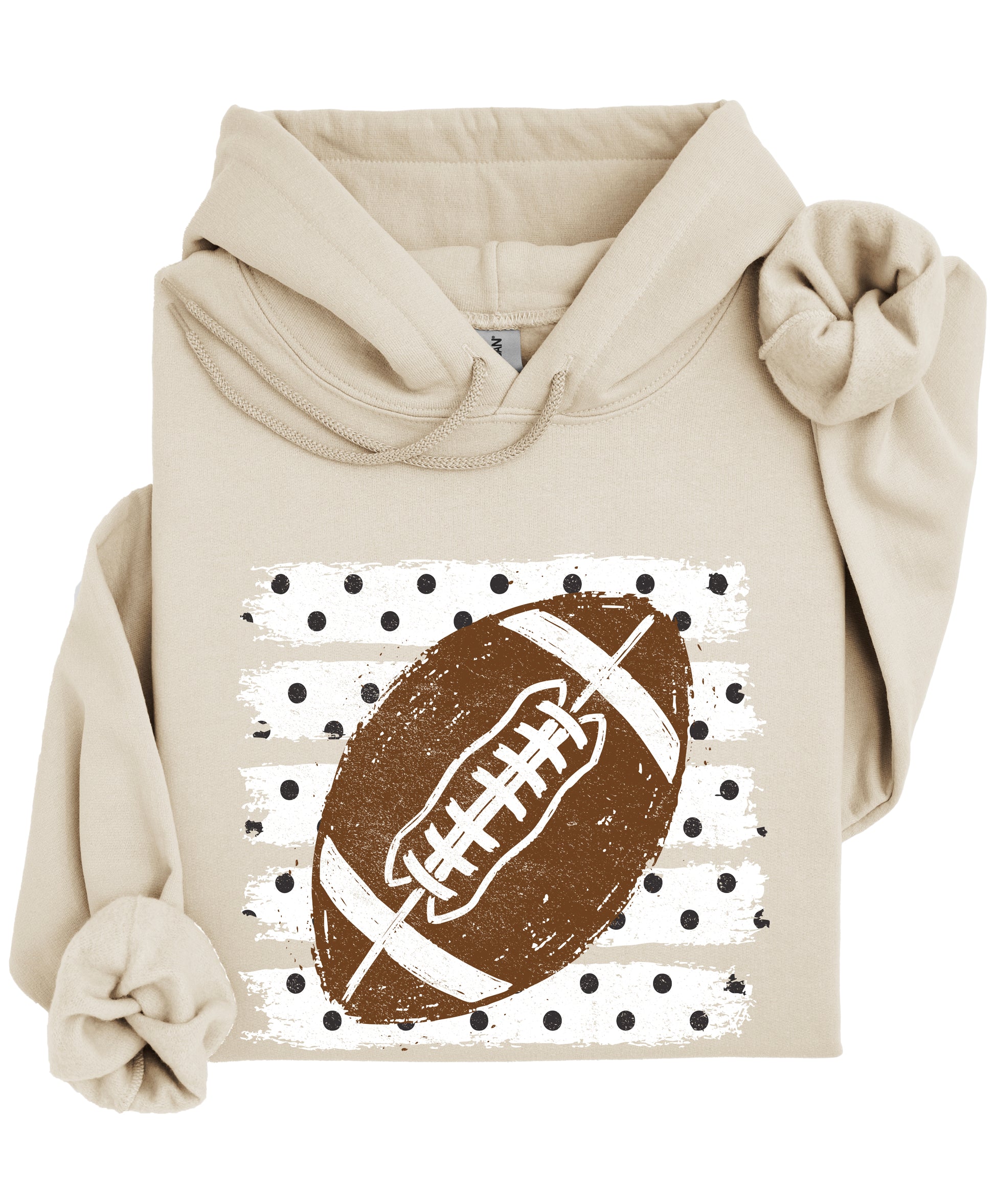 Football polka dot hoodie in Sand, detail view