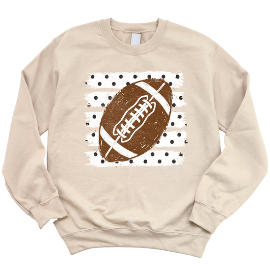 Sand football polka dot crewneck sweatshirt, graphic close up
