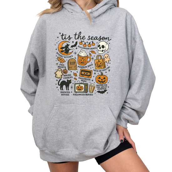 Tis The Season Halloween retro collage hoodie in Gray - view 1