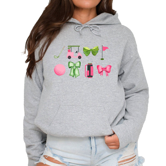 Womens Golf Coquette Bow hoodie in Gray - view 1