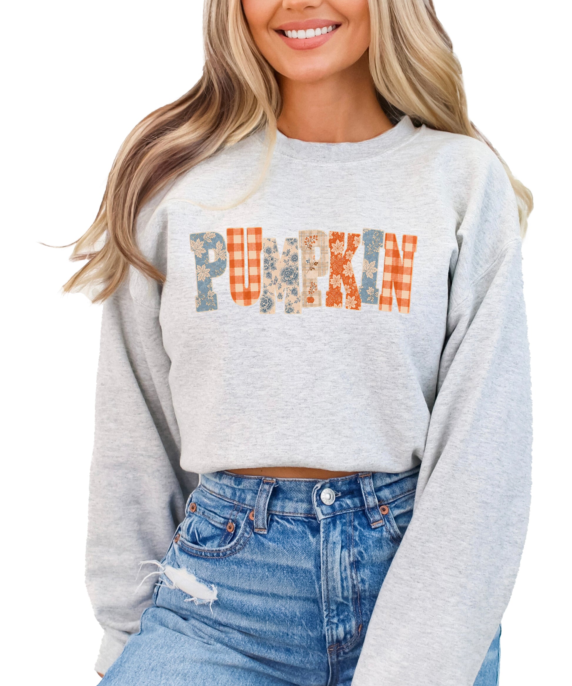 Pumpkin Patch Fall Sweatshirt Gray Sweatshirt view 1