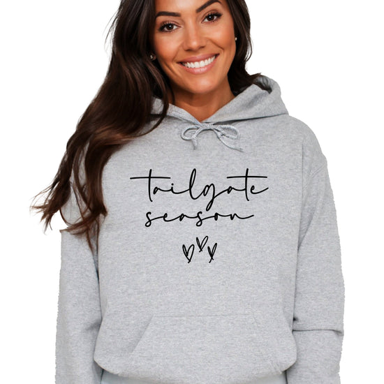 Tailgate Season hoodie Gray front view