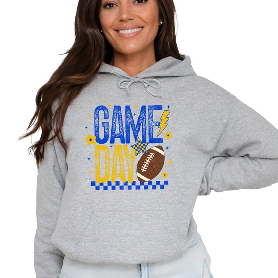 Game Day Football Hoodie Gray front