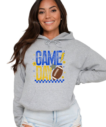 Game Day Football Hoodie Gray front
