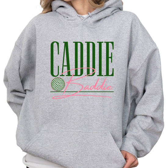 Caddie Baddie Golf Hoodie for Women - Gray view 1