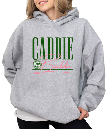 Caddie Baddie Golf Hoodie for Women - Gray view 1