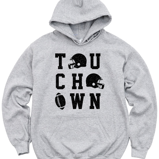 Touchdown football hoodie Gray view 1