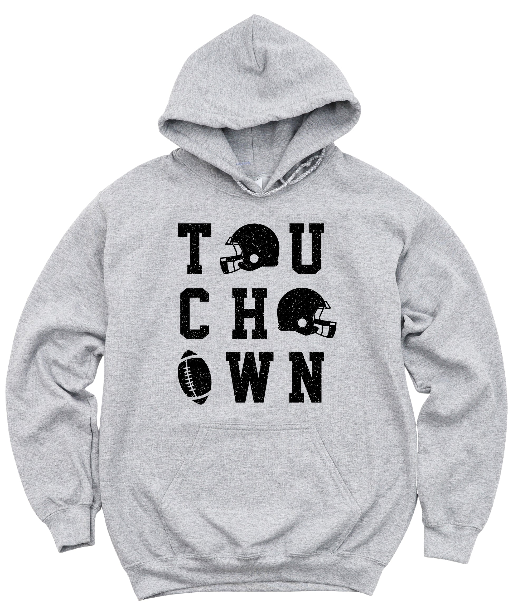 Touchdown football hoodie Gray view 1