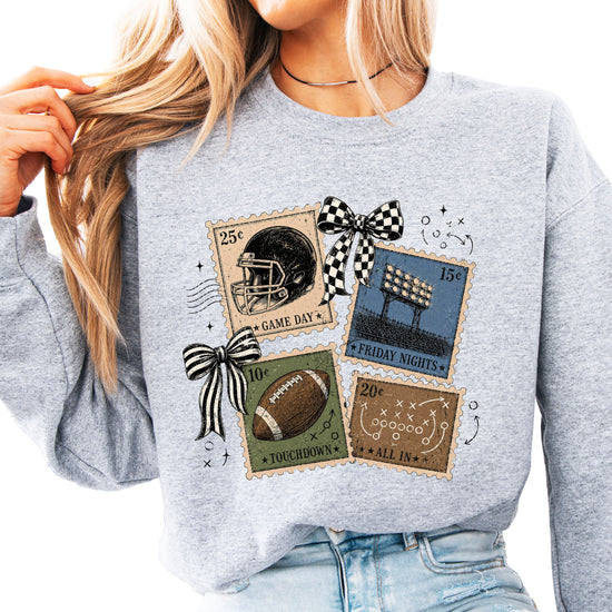 Vintage Football Gray crewneck sweatshirt, view 1