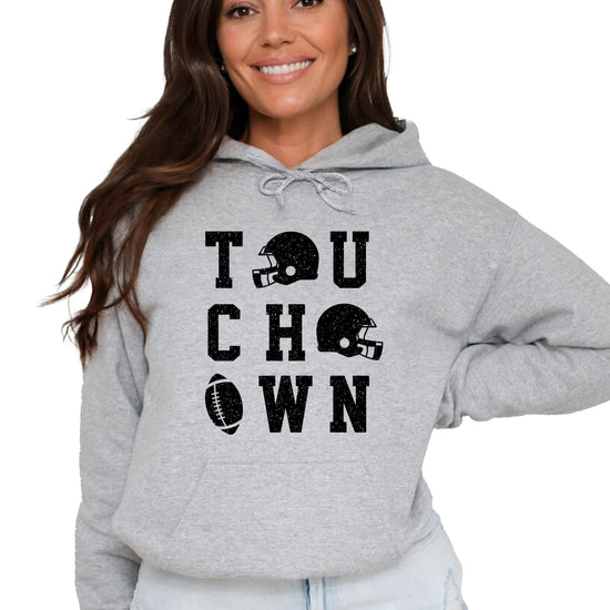 Touchdown football hoodie Gray view 2
