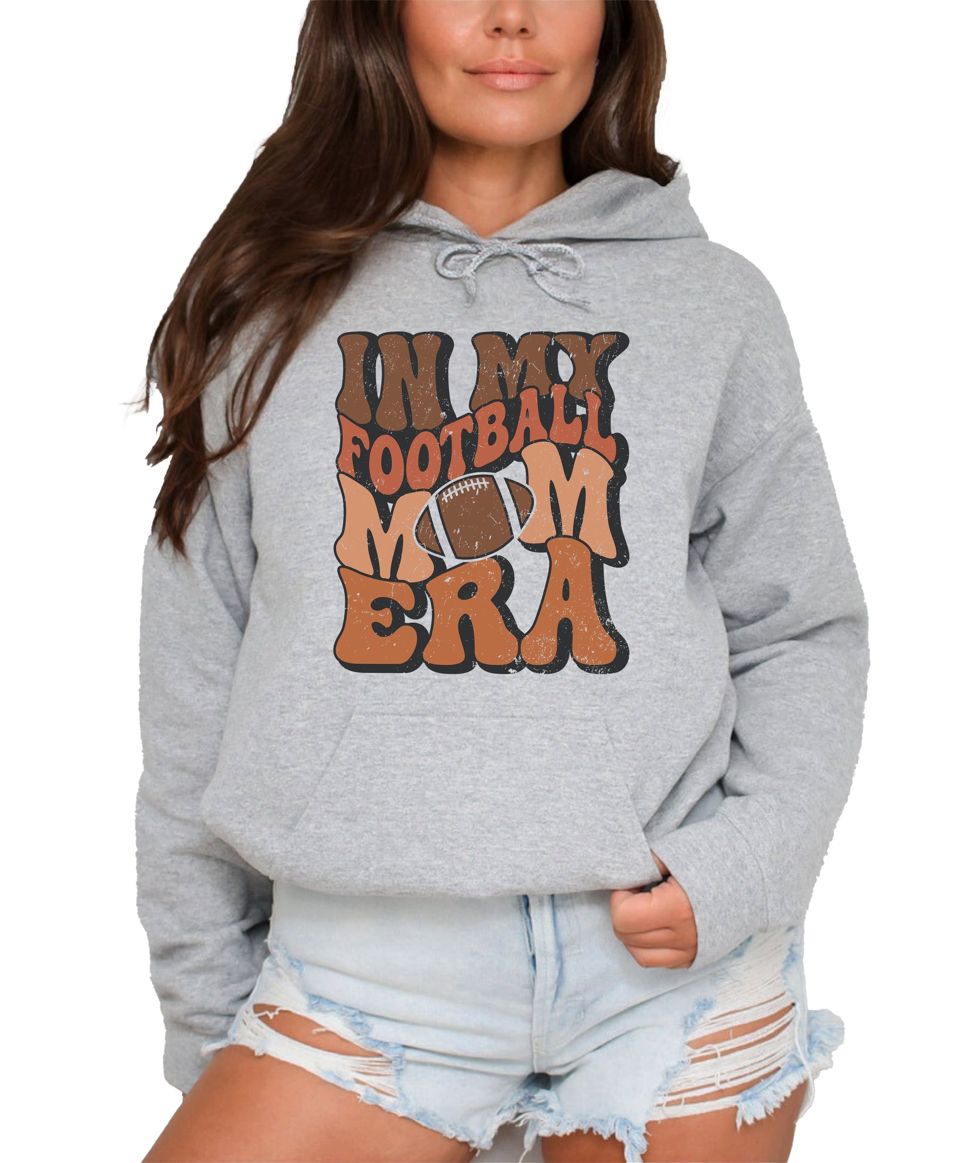 In My Football Mom Era hoodie in Gray - view 2