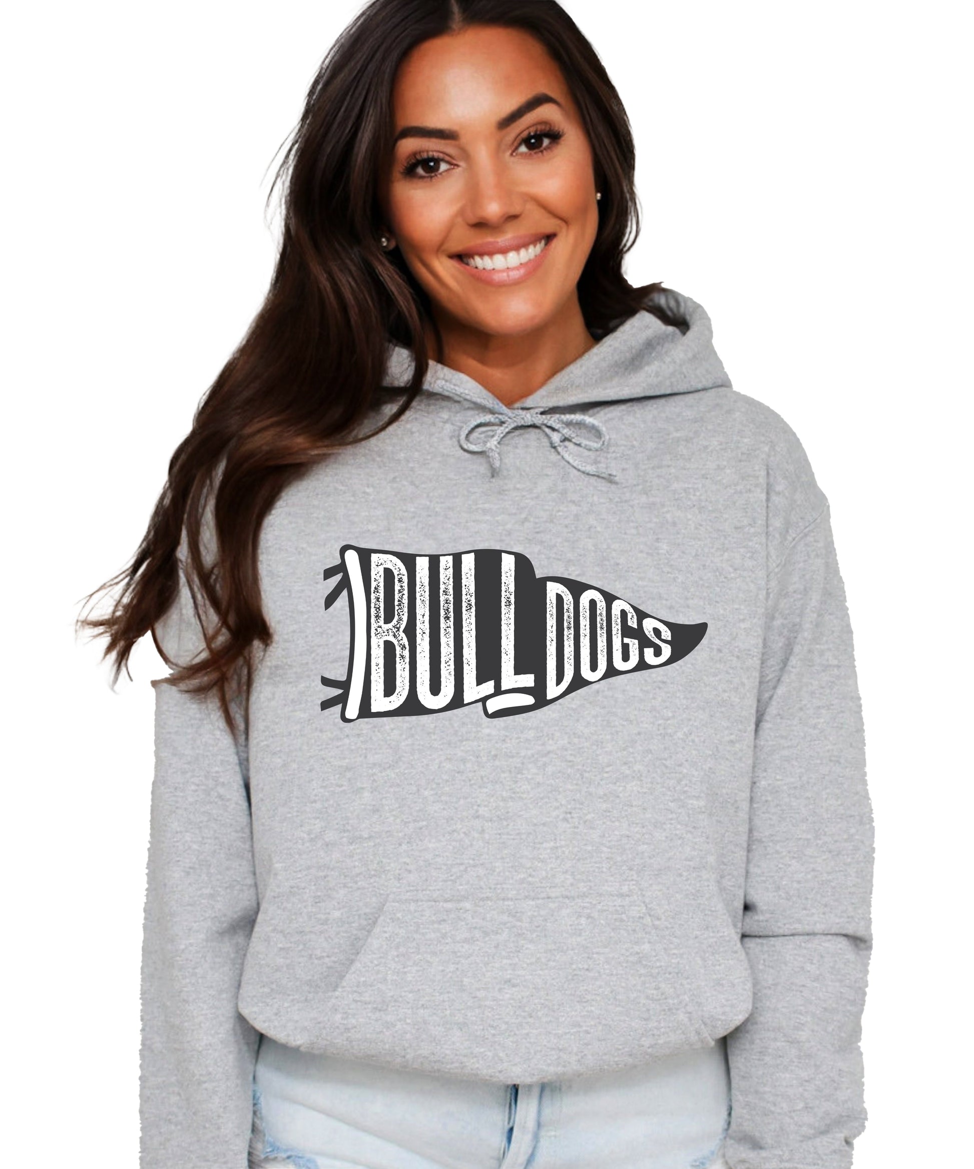 Gray Bulldogs school spirit hoodie - view 2
