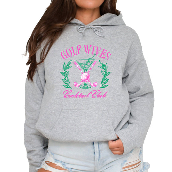 Golf Wives Cocktail Club hoodie for women - Gray view 2