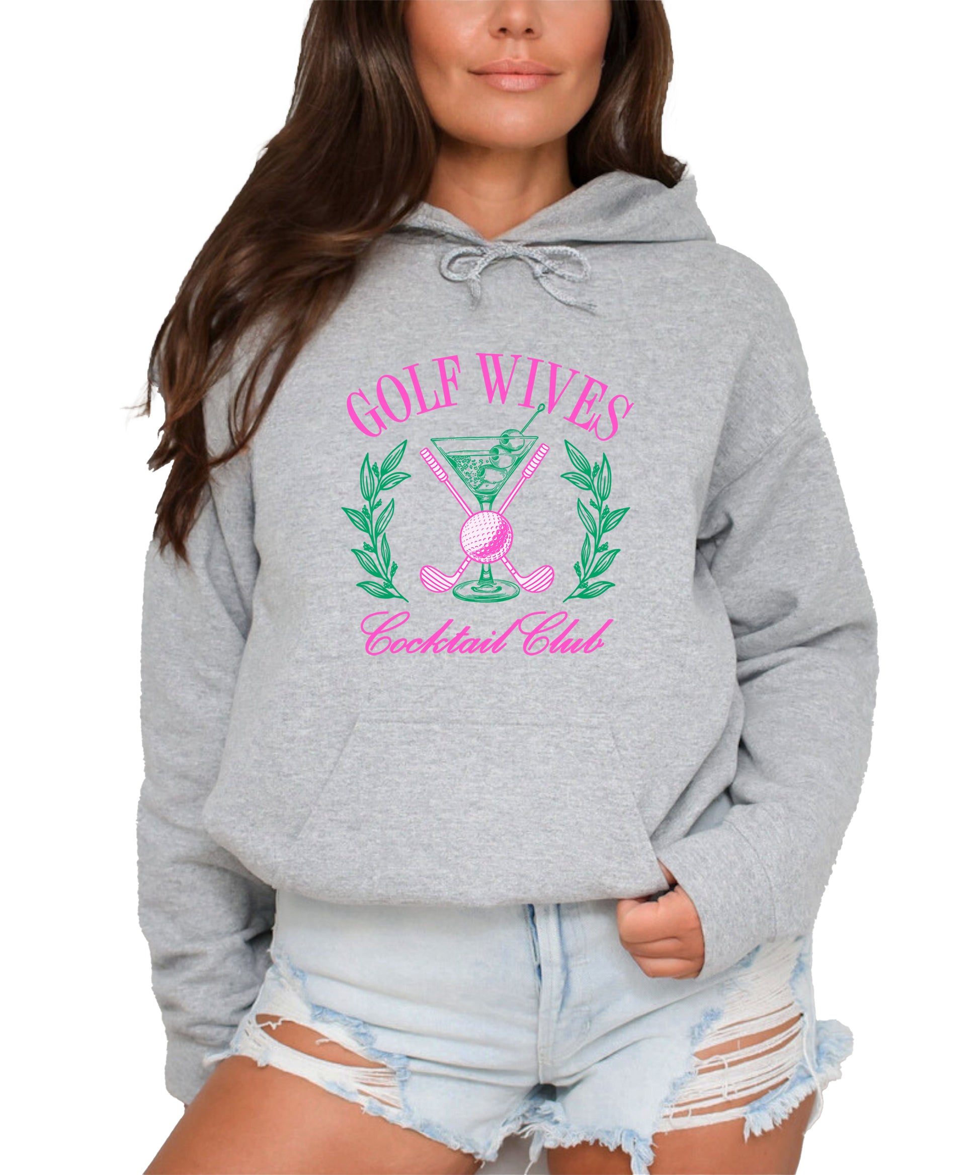Golf Wives Cocktail Club hoodie for women - Gray view 2