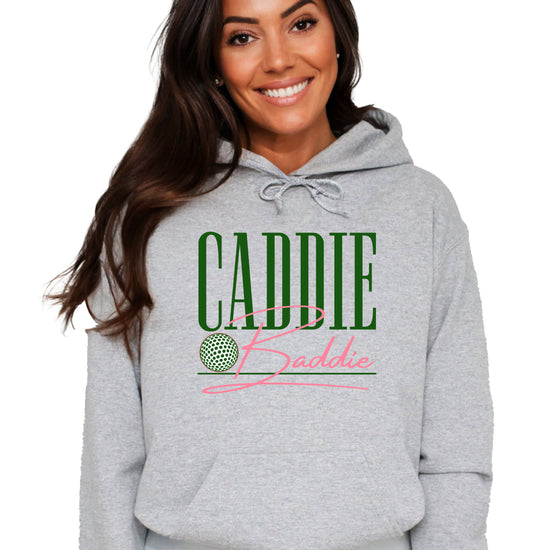 Caddie Baddie Golf Hoodie for Women - Gray view 2