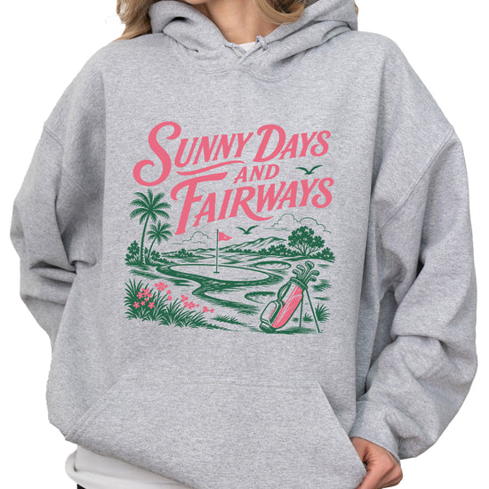 Sunny Days and Fairways Golf Hoodie for Women - Gray view 2