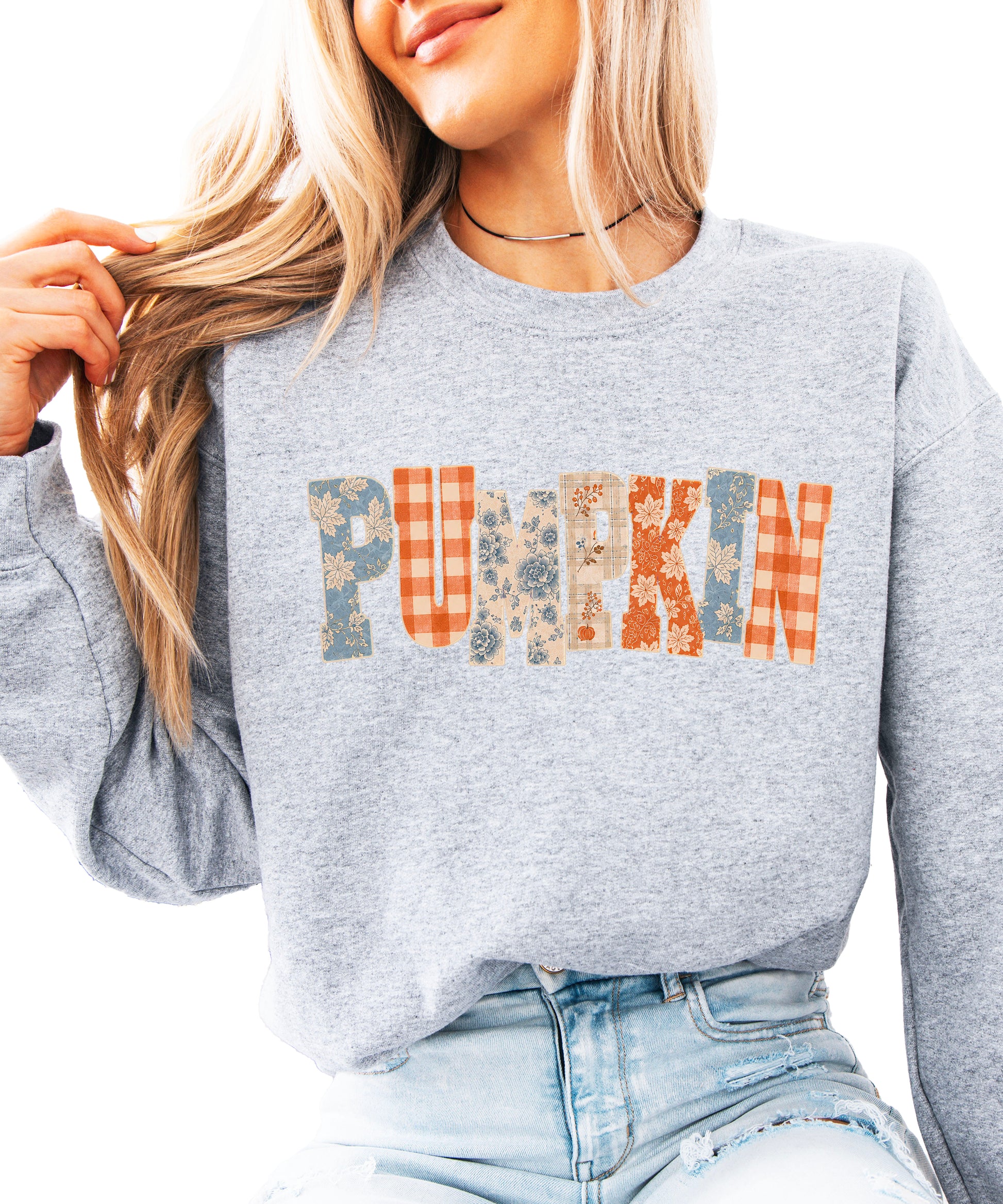 Pumpkin Patch Fall Sweatshirt Gray Sweatshirt view 2