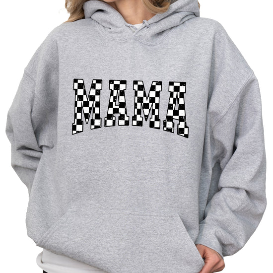 Checkered Mama hoodie for women in Gray - view 2