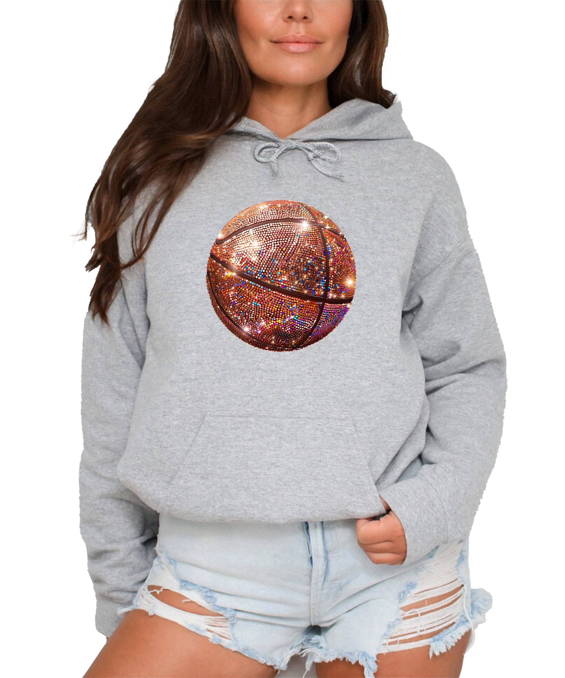 Glitter basketball hoodie in Gray - view 2
