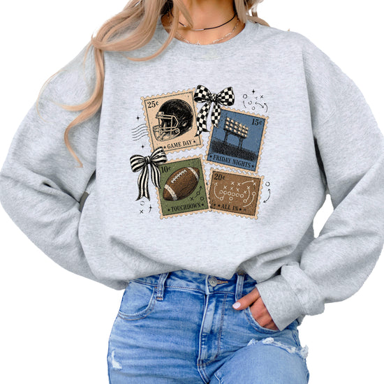 Vintage Football Gray crewneck sweatshirt, view 2