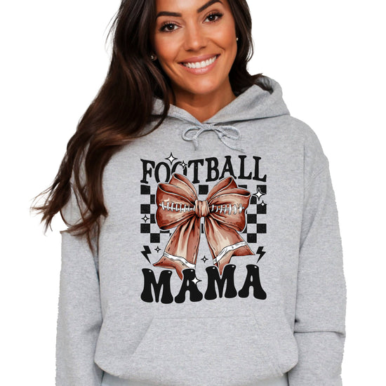 Football Mama Hoodie for Women – Gray view 2