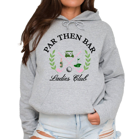 Par Then Bar Ladies Club Golf Hoodie for Women - Gray Hoodie - view 2