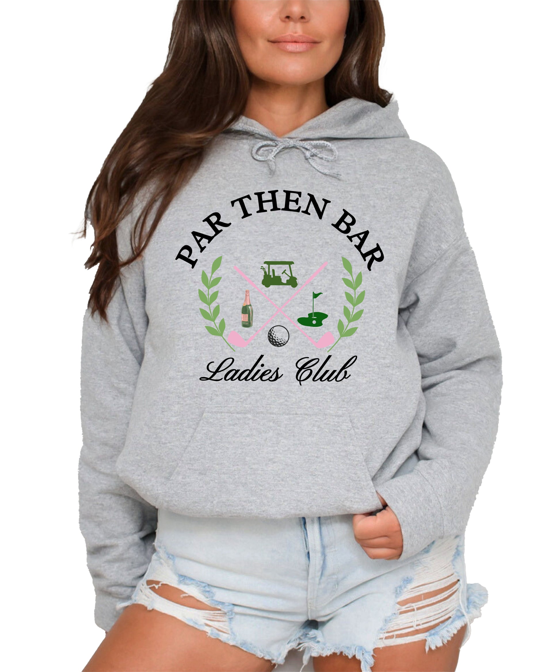 Par Then Bar Ladies Club Golf Hoodie for Women - Gray Hoodie - view 2