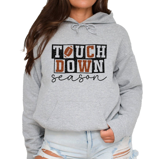 Touchdown Season glitter football hoodie in Gray - view 2