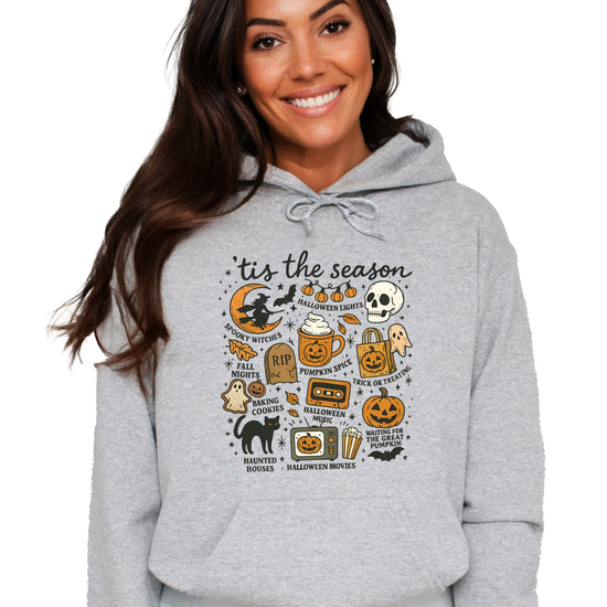 Tis The Season Halloween retro collage hoodie in Gray - view 2