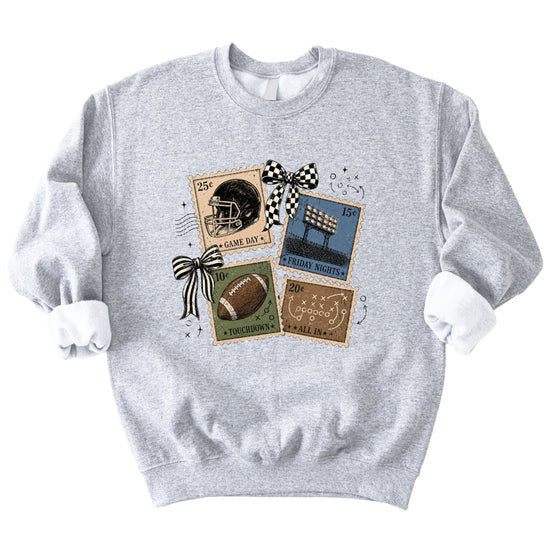 Vintage Football Gray crewneck sweatshirt, view 3