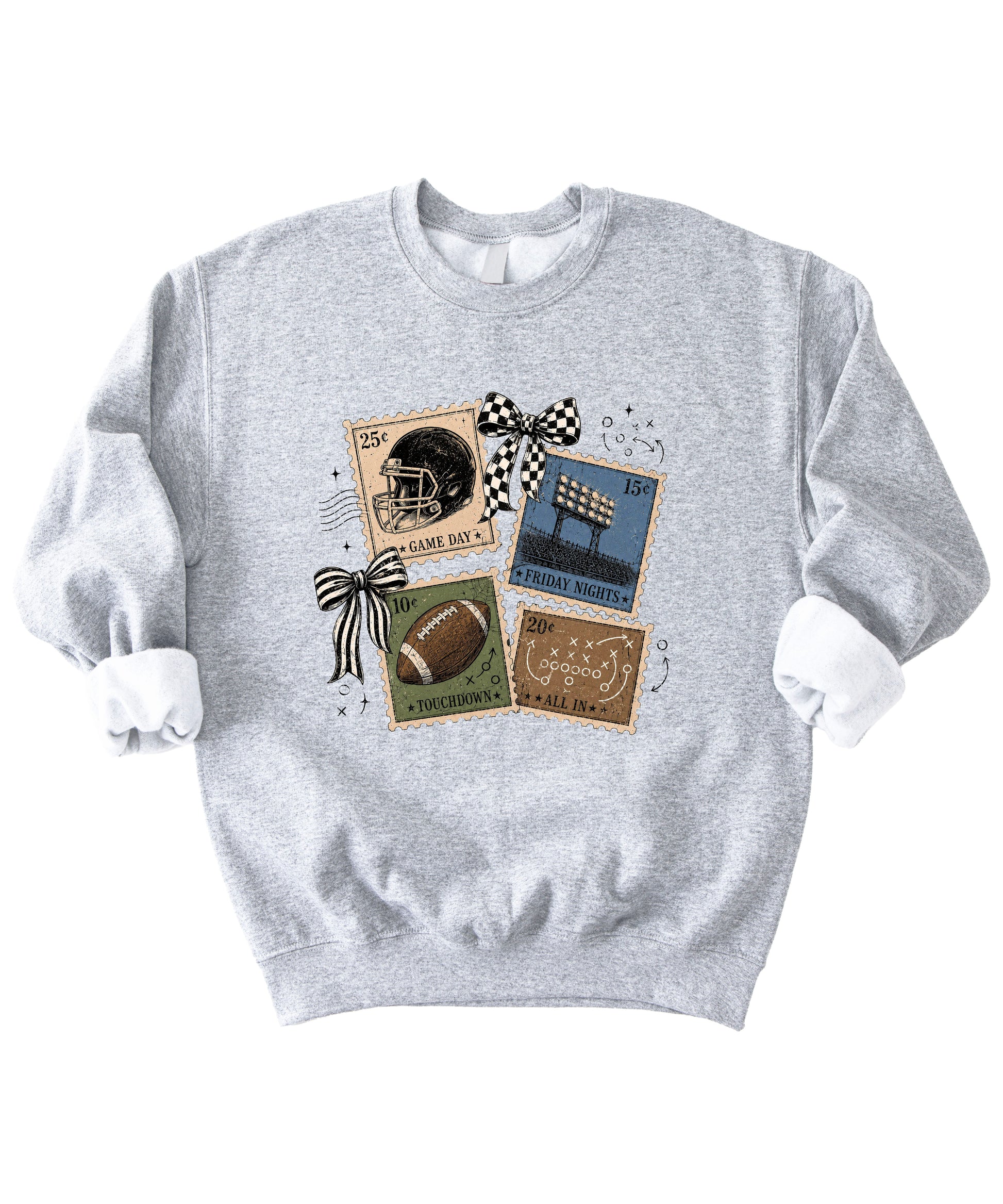 Vintage Football Gray crewneck sweatshirt, view 3
