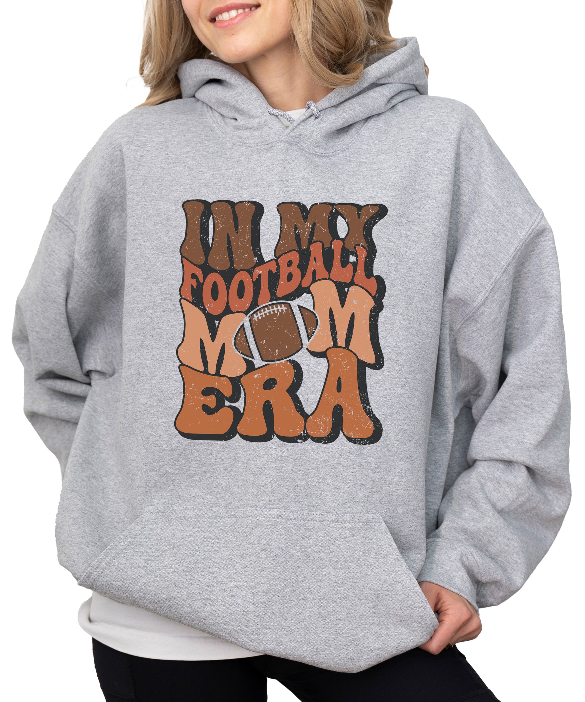 In My Football Mom Era hoodie in Gray - view 3