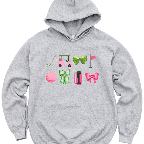 Womens Golf Coquette Bow hoodie in Gray - view 3