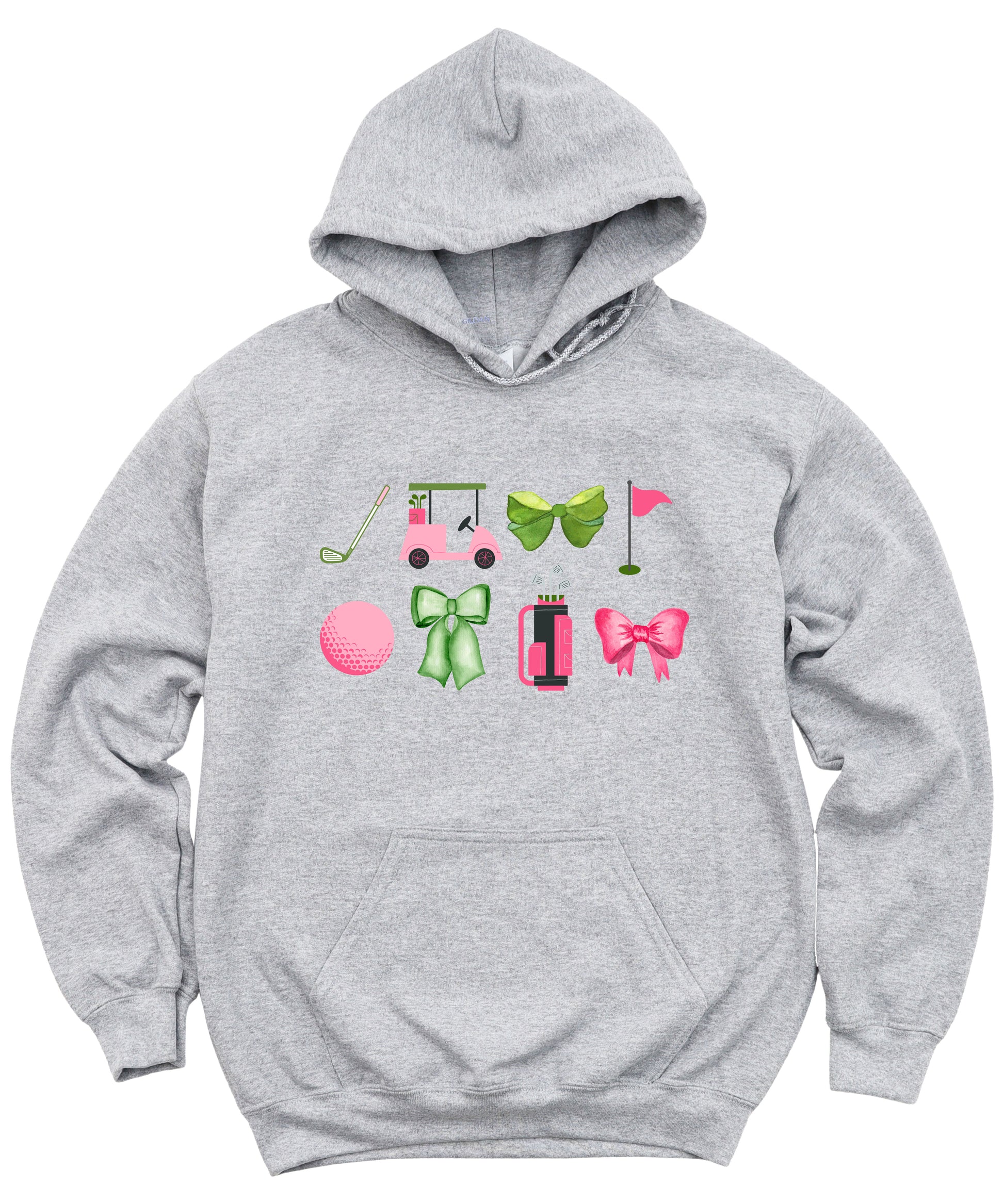 Womens Golf Coquette Bow hoodie in Gray - view 3