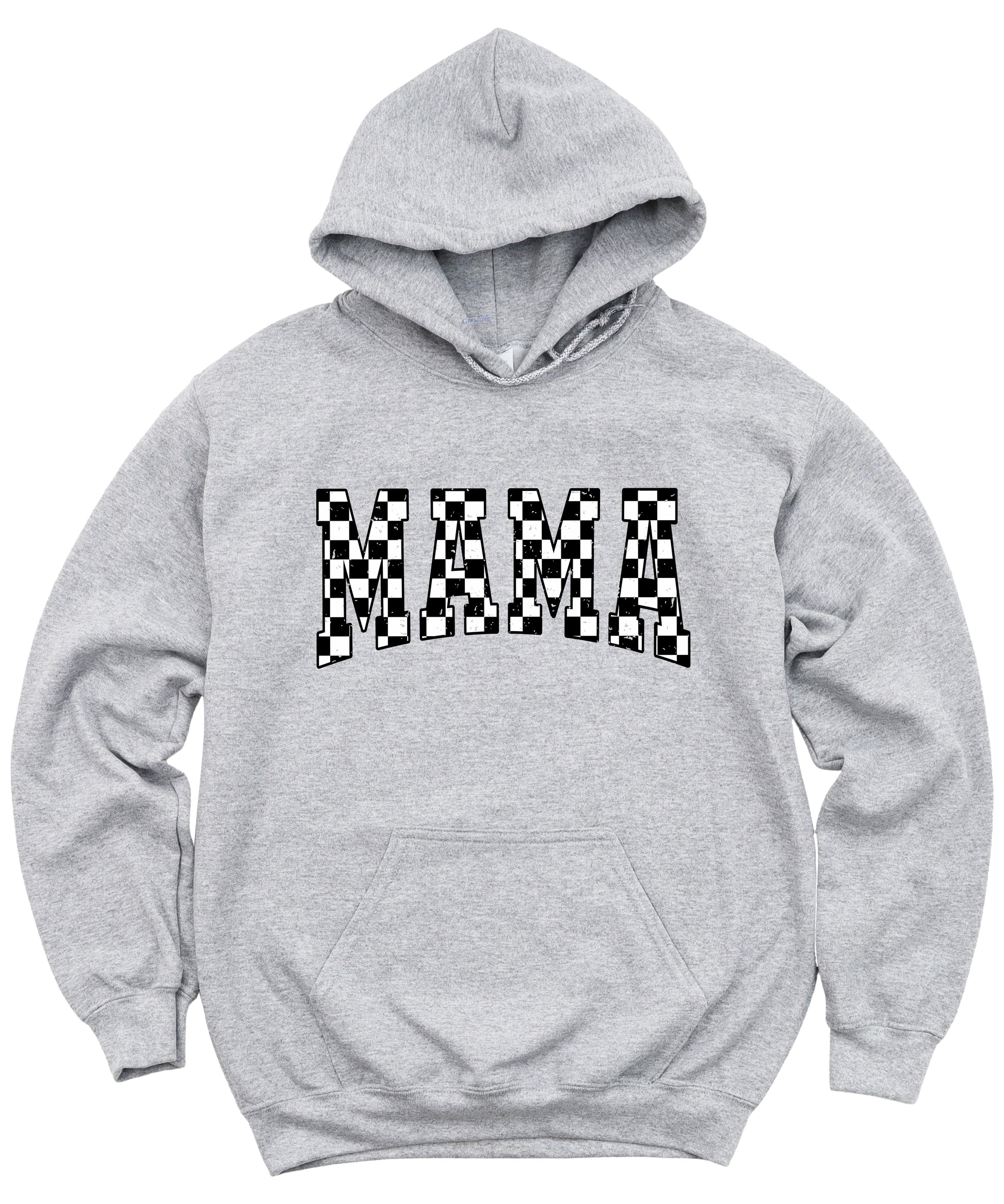 Checkered Mama hoodie for women in Gray - view 3