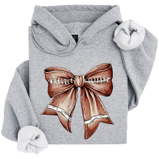 Football Coquette Bow fleece hoodie in Gray - view 3