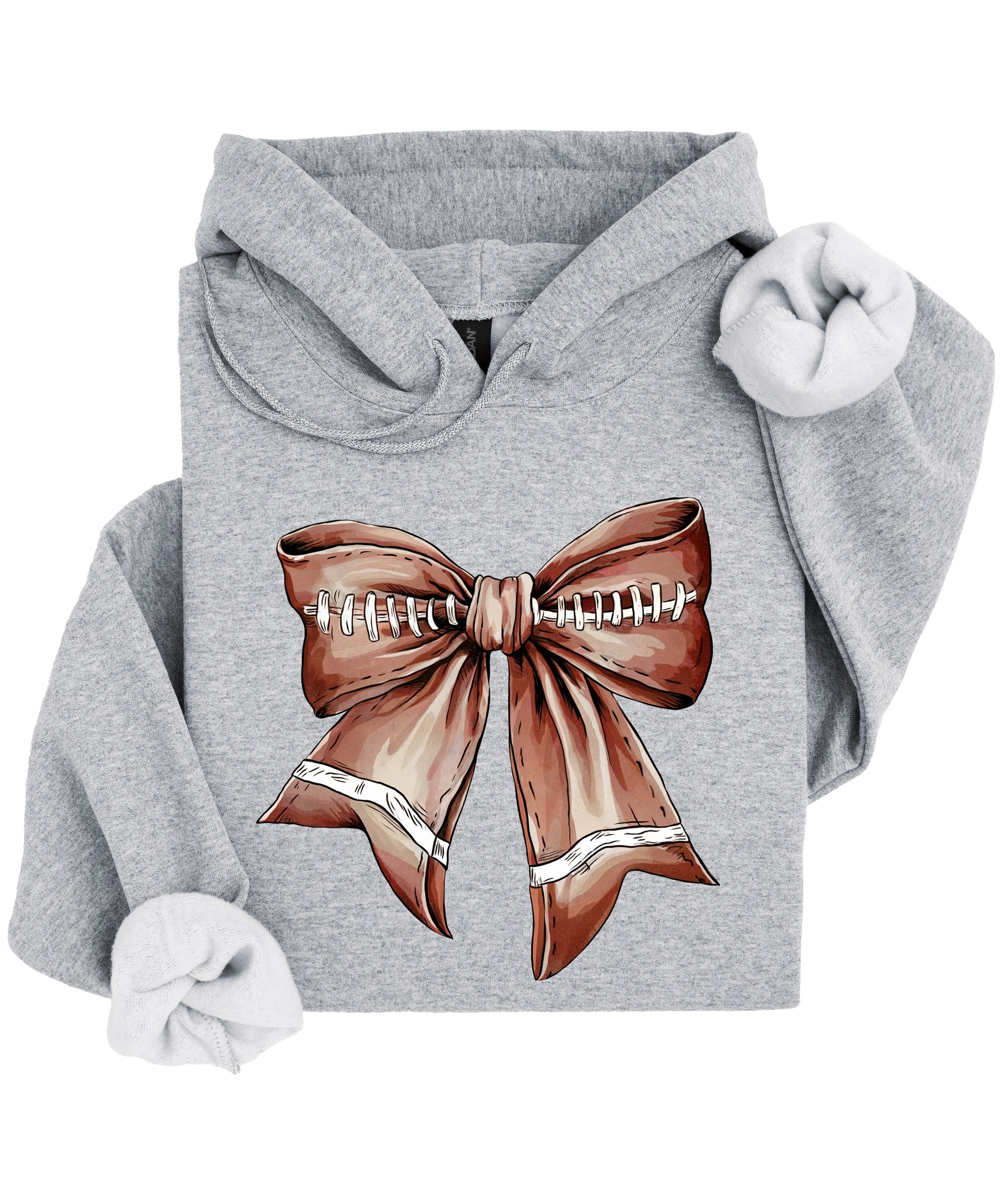 Football Coquette Bow fleece hoodie in Gray - view 3