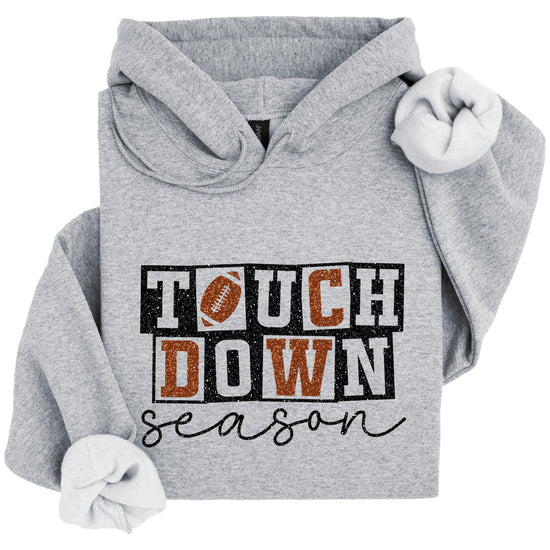 Touchdown Season glitter football hoodie in Gray - view 3