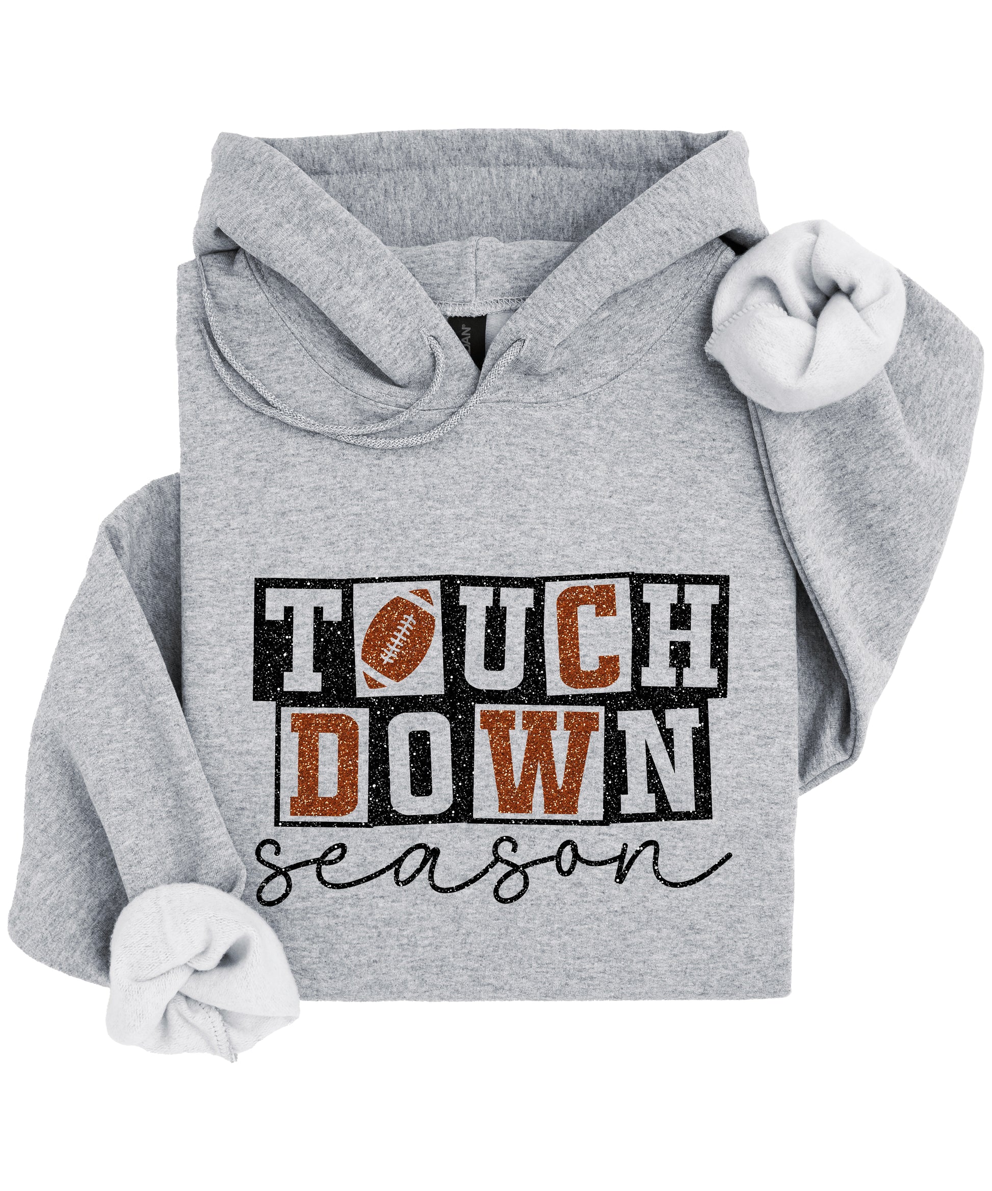 Touchdown Season glitter football hoodie in Gray - view 3