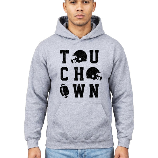 Touchdown football hoodie Gray view 3