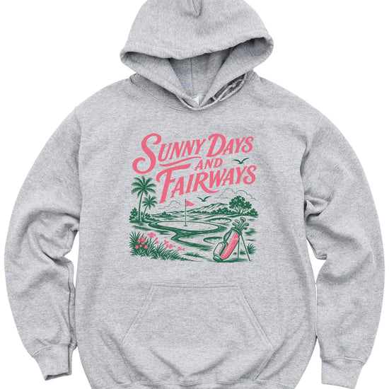 Sunny Days and Fairways Golf Hoodie for Women - Gray view 3