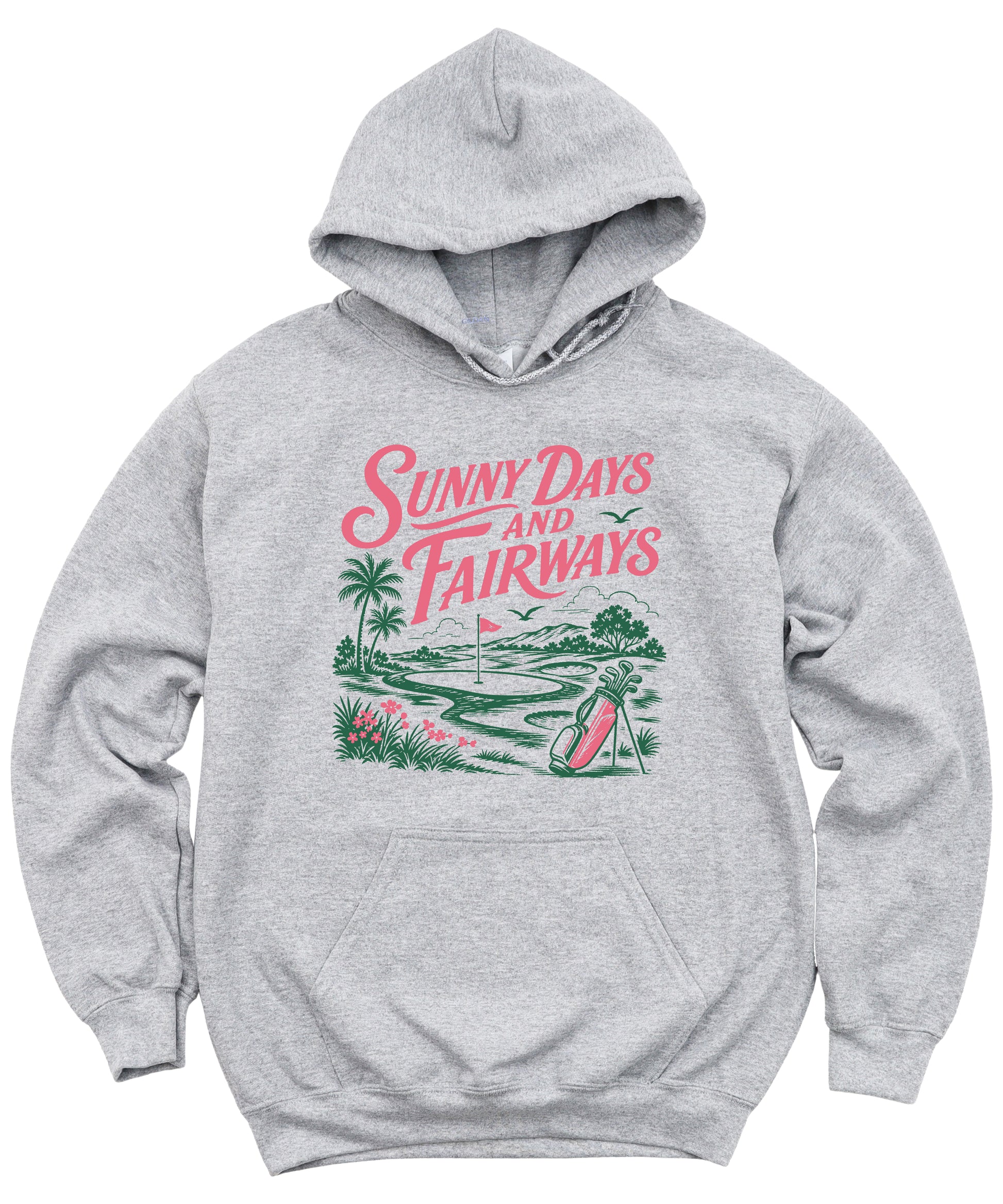 Sunny Days and Fairways Golf Hoodie for Women - Gray view 3
