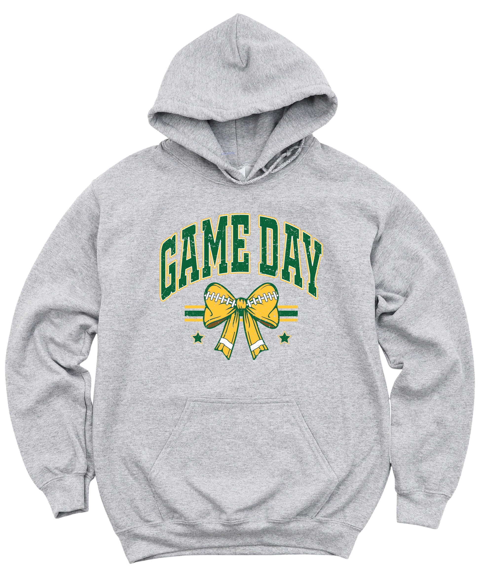 Game Day Football Bow Hoodie in Gray - lifestyle view