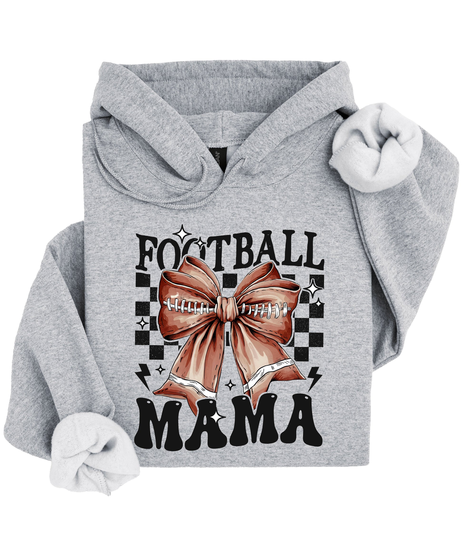 Football Mama Hoodie for Women – Gray view 3
